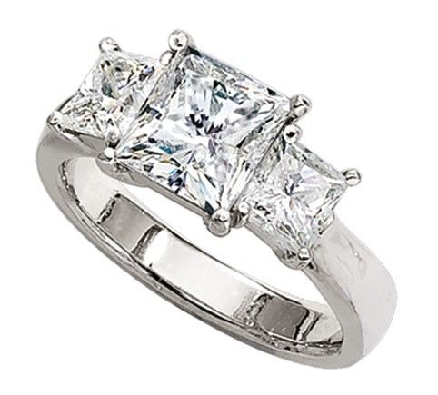 3 Princess Cut Stone 4ct Diamond Ring