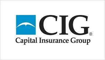 CIG Capital Insurance Group logo with blue icon and black text on white background