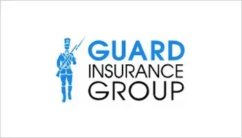 Guard Insurance Group logo with blue guard figure and blue-black text on white background