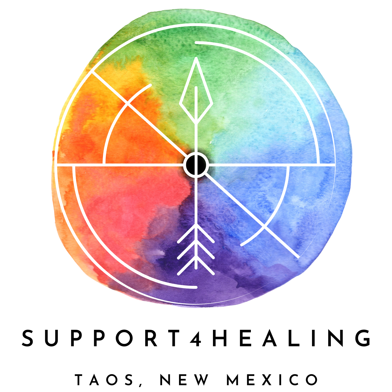 A logo for support 4 healing taos new mexico