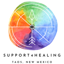A logo for support 4 healing taos new mexico