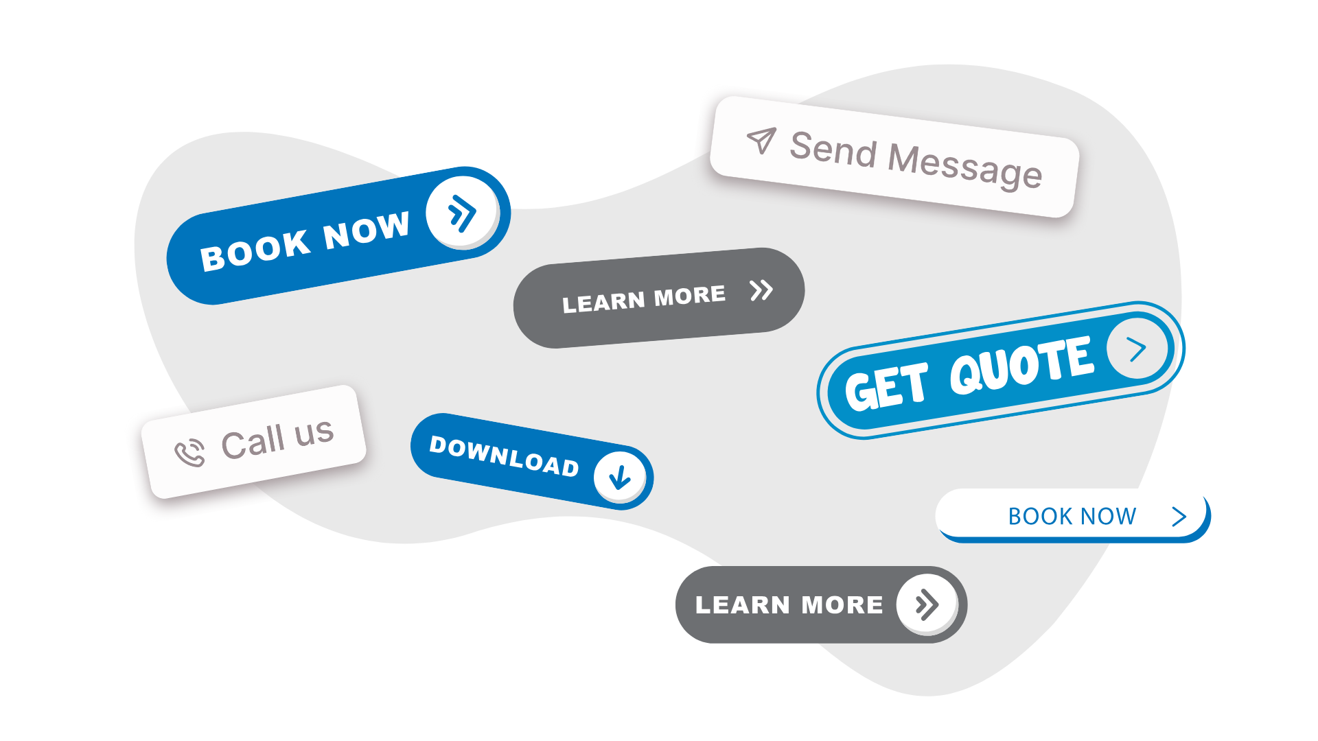 A bunch of buttons with call to actions written