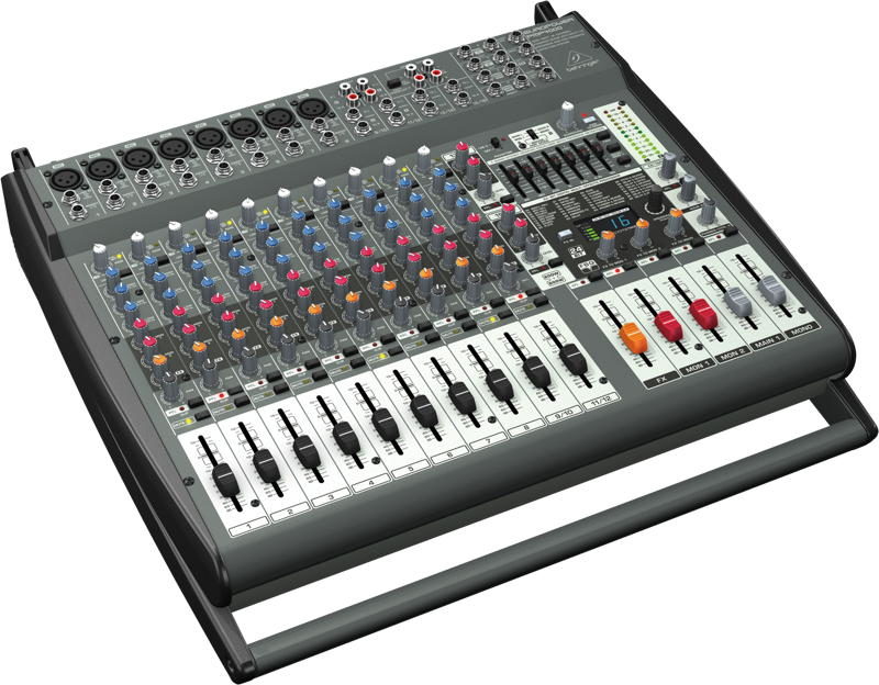 A mixer with a lot of knobs and buttons on it