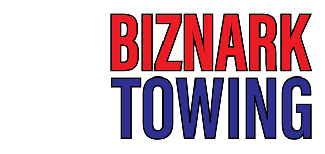 Logo for Biznark Towing: red 