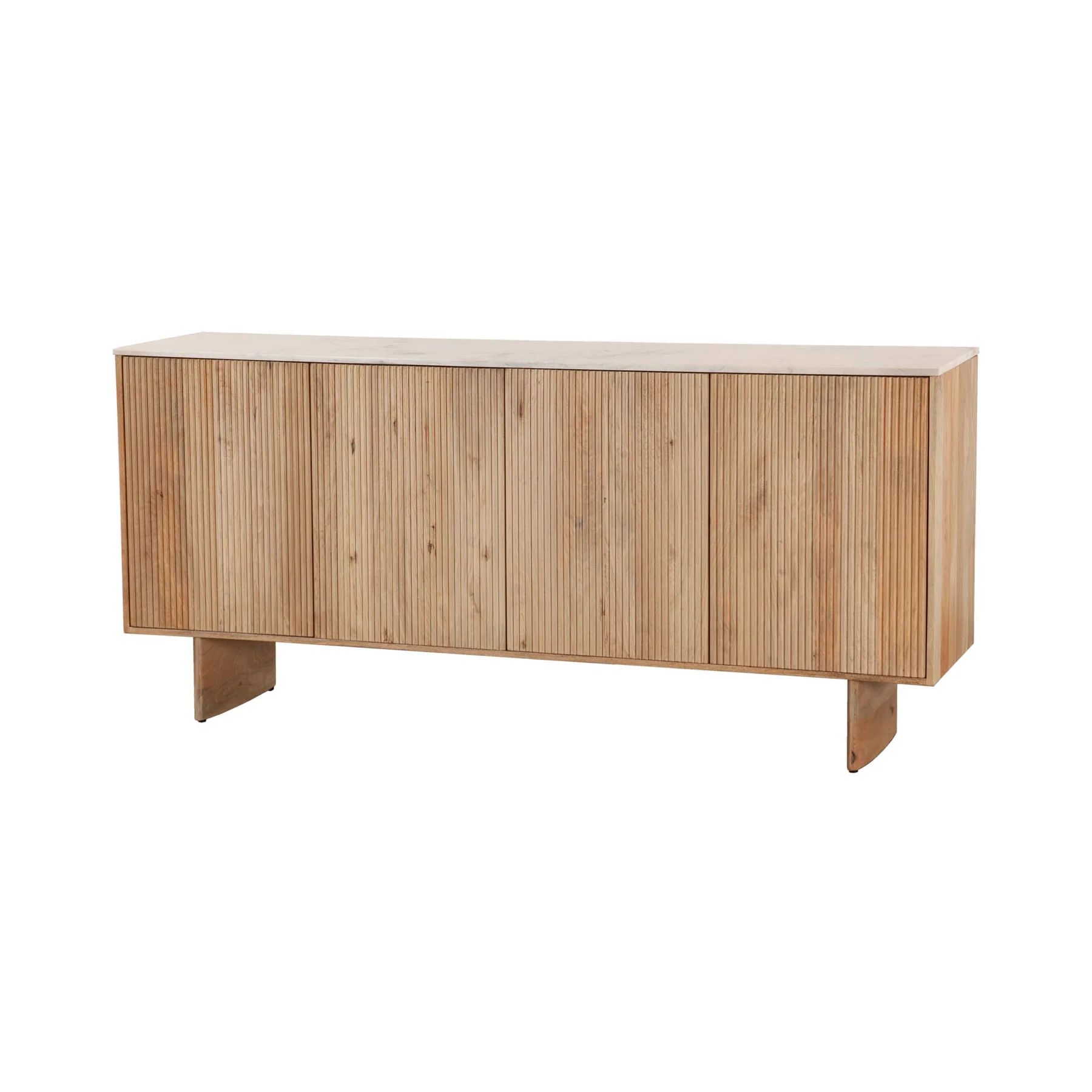 light brown wooden cabinet with textured doors