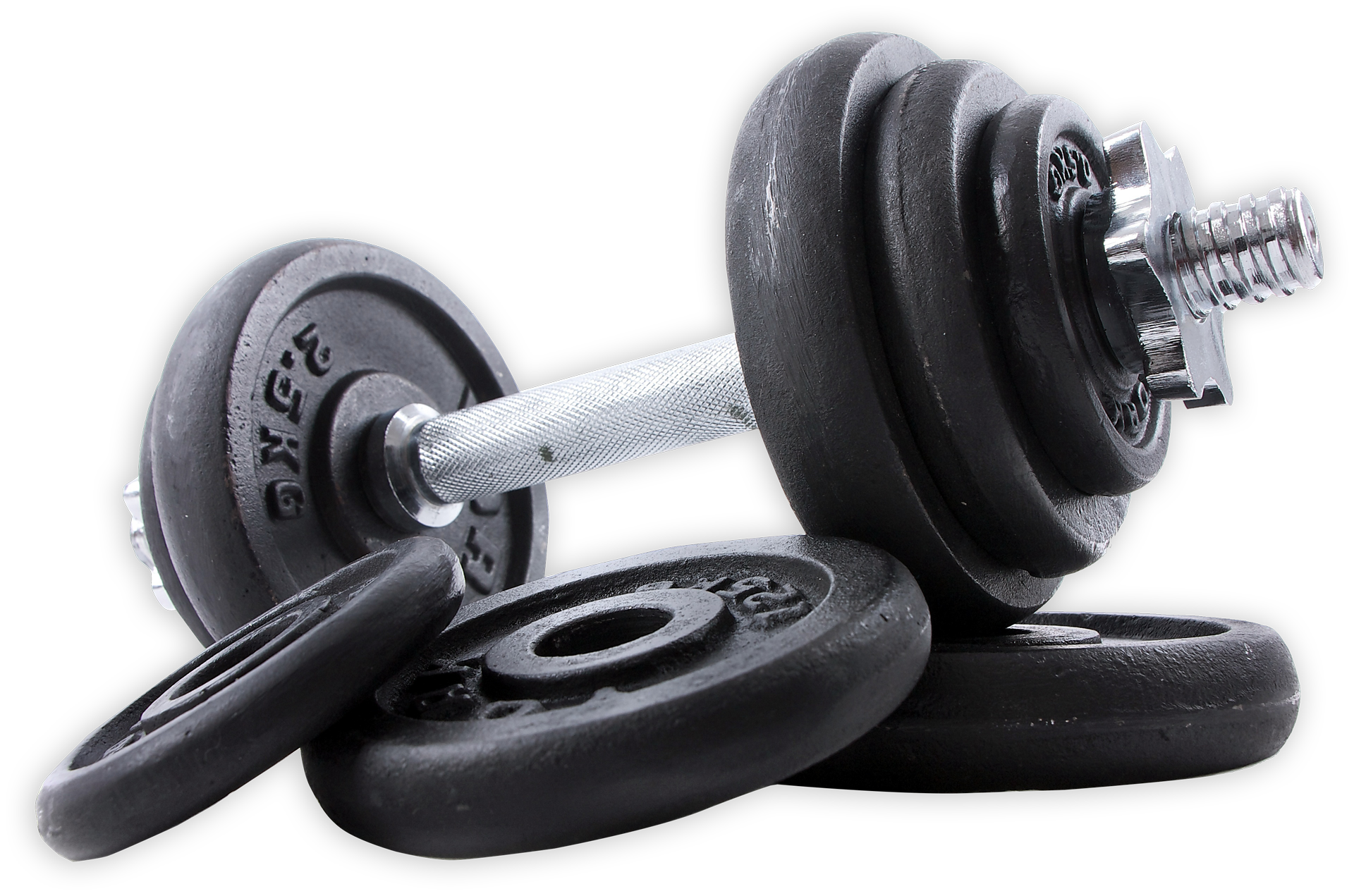 A Pair of Black Dumbbells Stacked on Top of Each Other