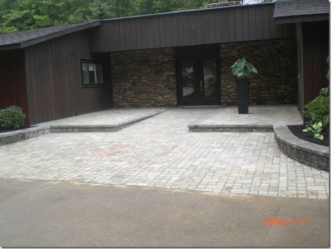 House with Hardscape —  Medina, OH — Nature's Lawn-N-Shrub