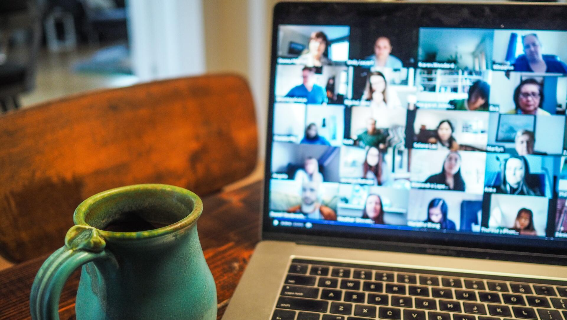Online course via a laptop
