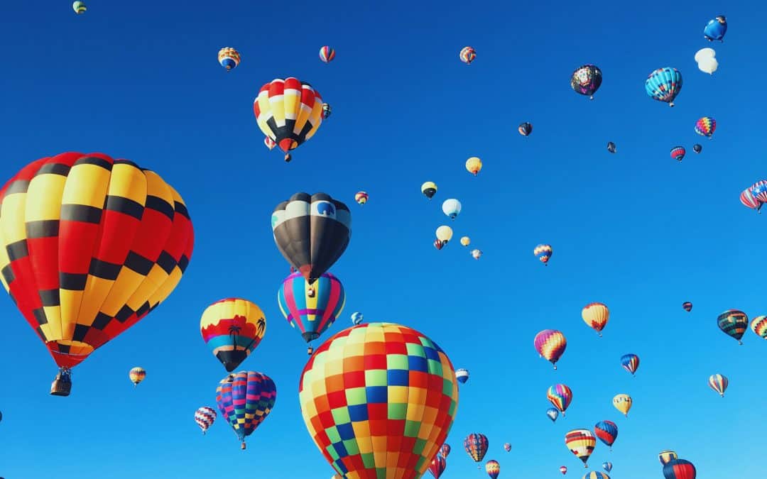 Hot air balloons in the sky