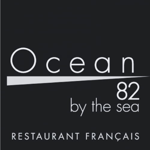 A logo for ocean 82 by the sea restaurant francais