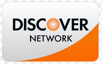 A white and orange discover network logo on a white background.