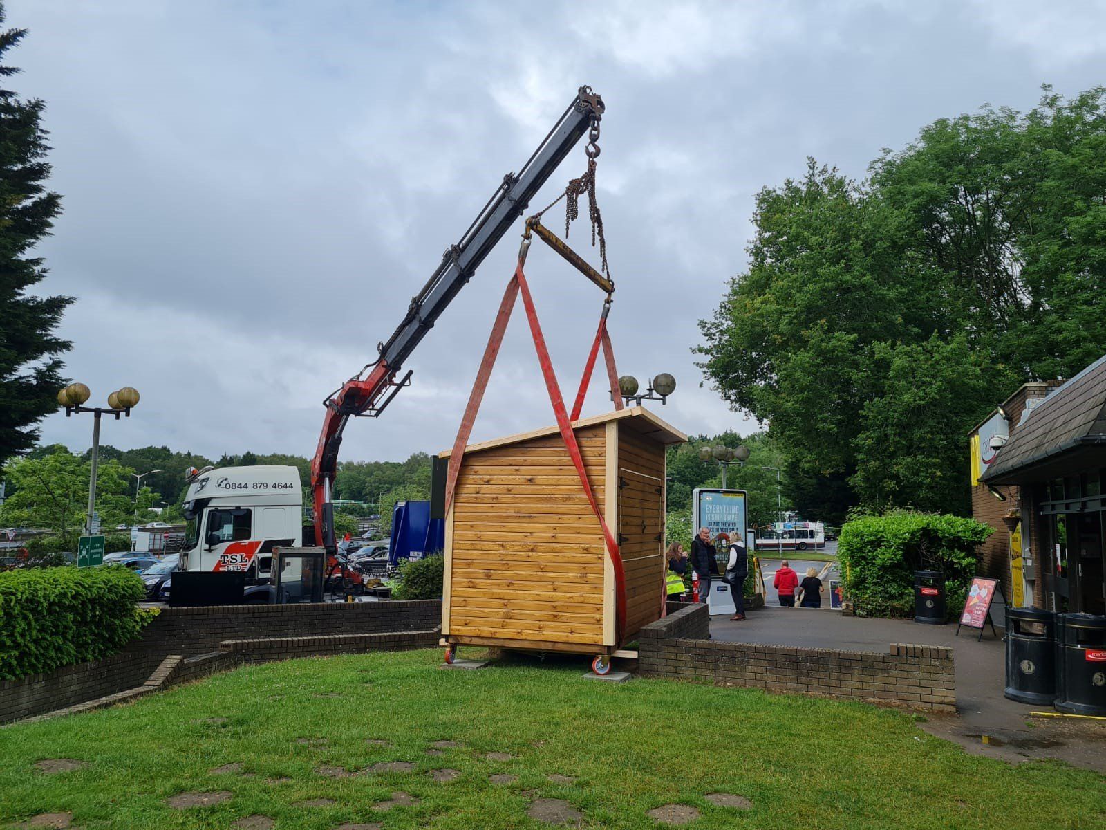 Lorry with crane