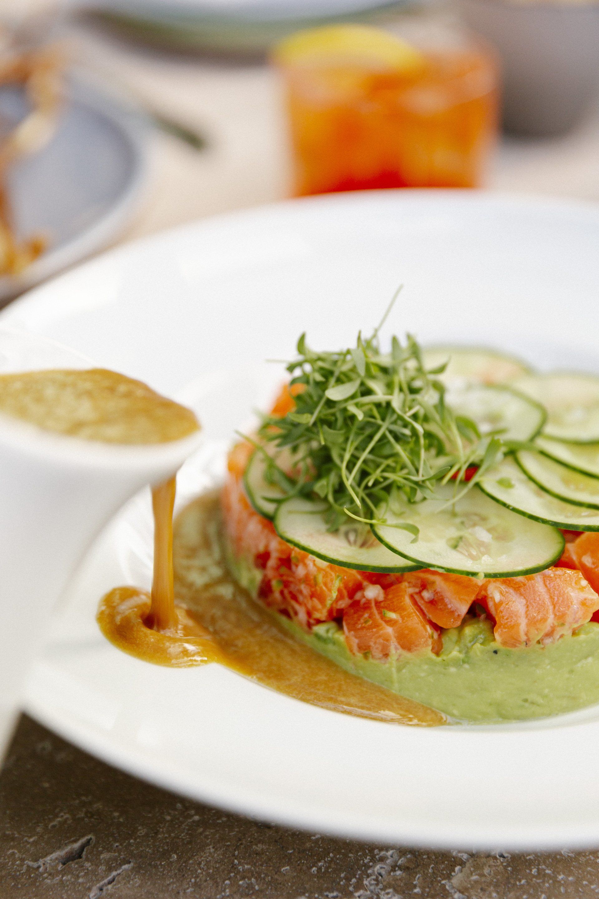 Tartar de salmón.