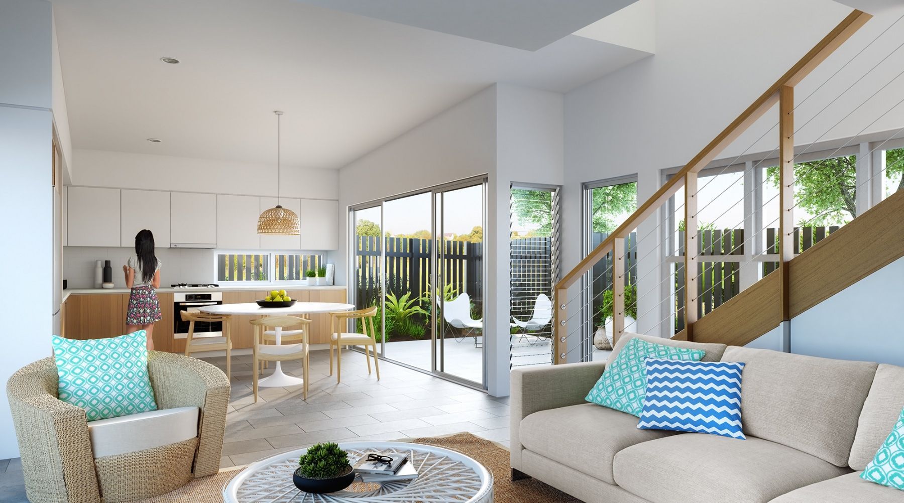 Bright, Modern Living Space With Open Kitchen, Dining Area, and Lounge — BOLD Architecture + Interior Design In Mackay, QLD