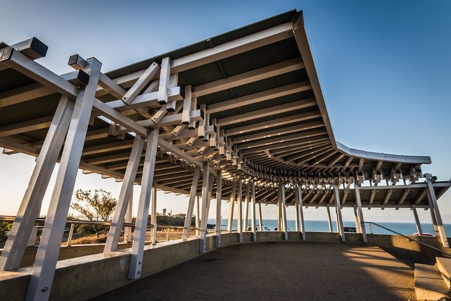 Modern White Metal Pavilion Overlooking Ocean — BOLD Architecture + Interior Design In Mackay, QLD