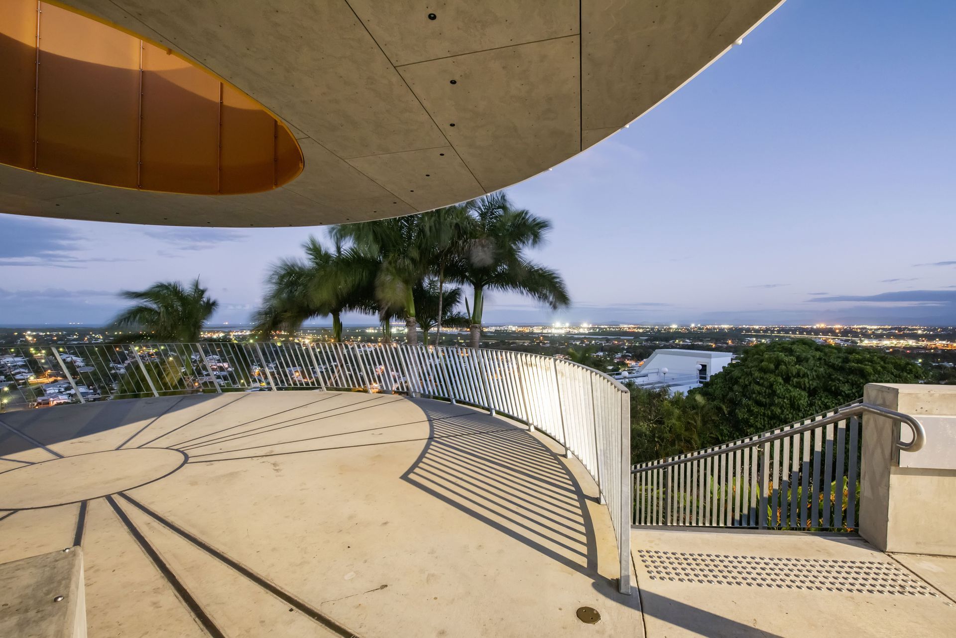Concrete Observation Deck Overlooking a City at Dusk — BOLD Architecture + Interior Design In Mackay, QLD