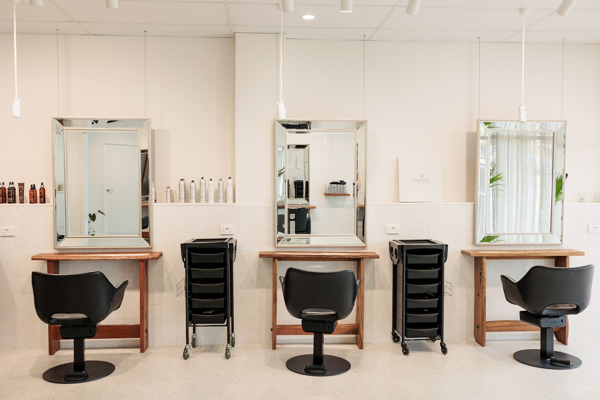 Modern Salon Interior With Three Styling Stations — BOLD Architecture + Interior Design In Mackay, QLD