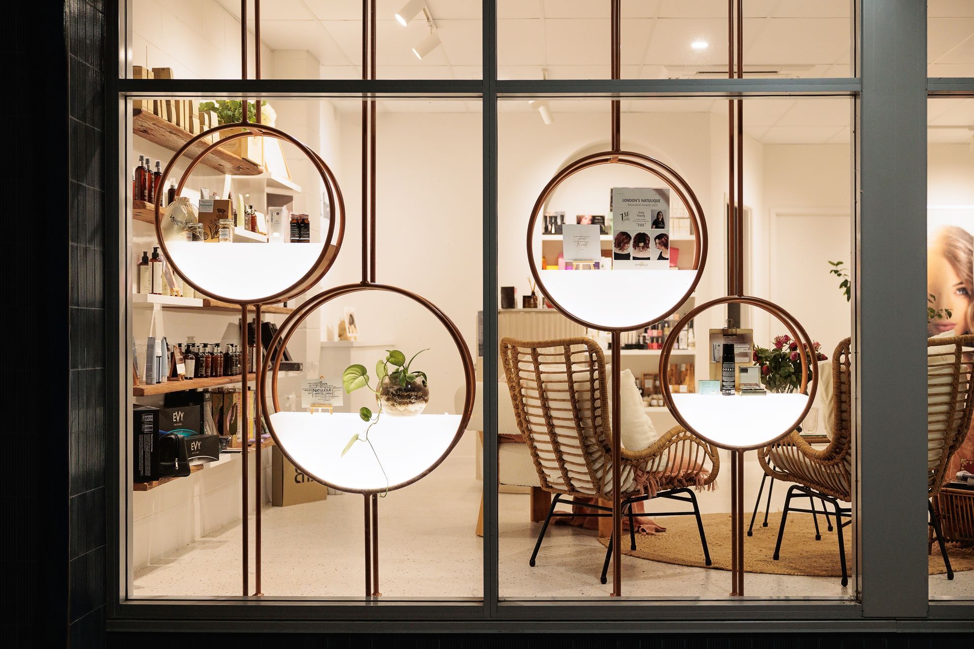 Modern Cafe Interior With Round Mirrors — BOLD Architecture + Interior Design In Mackay, QLD