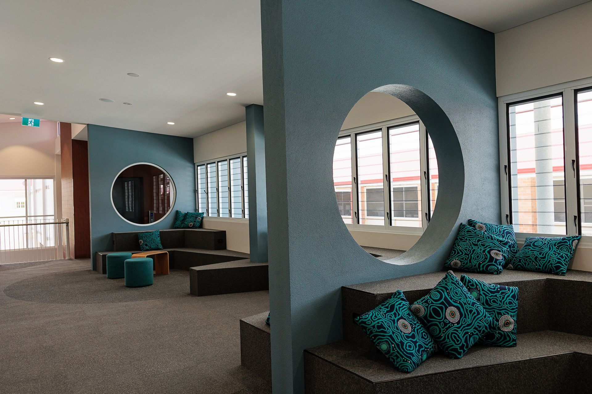Modern Lounge With Teal Walls — BOLD Architecture + Interior Design In Mackay, QLD