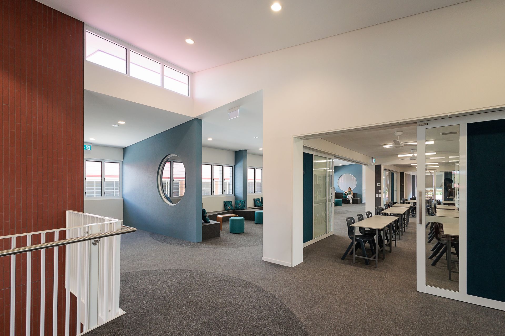 Modern Office Lounge With Carpeted Seating Area — BOLD Architecture + Interior Design In Mackay, QLD