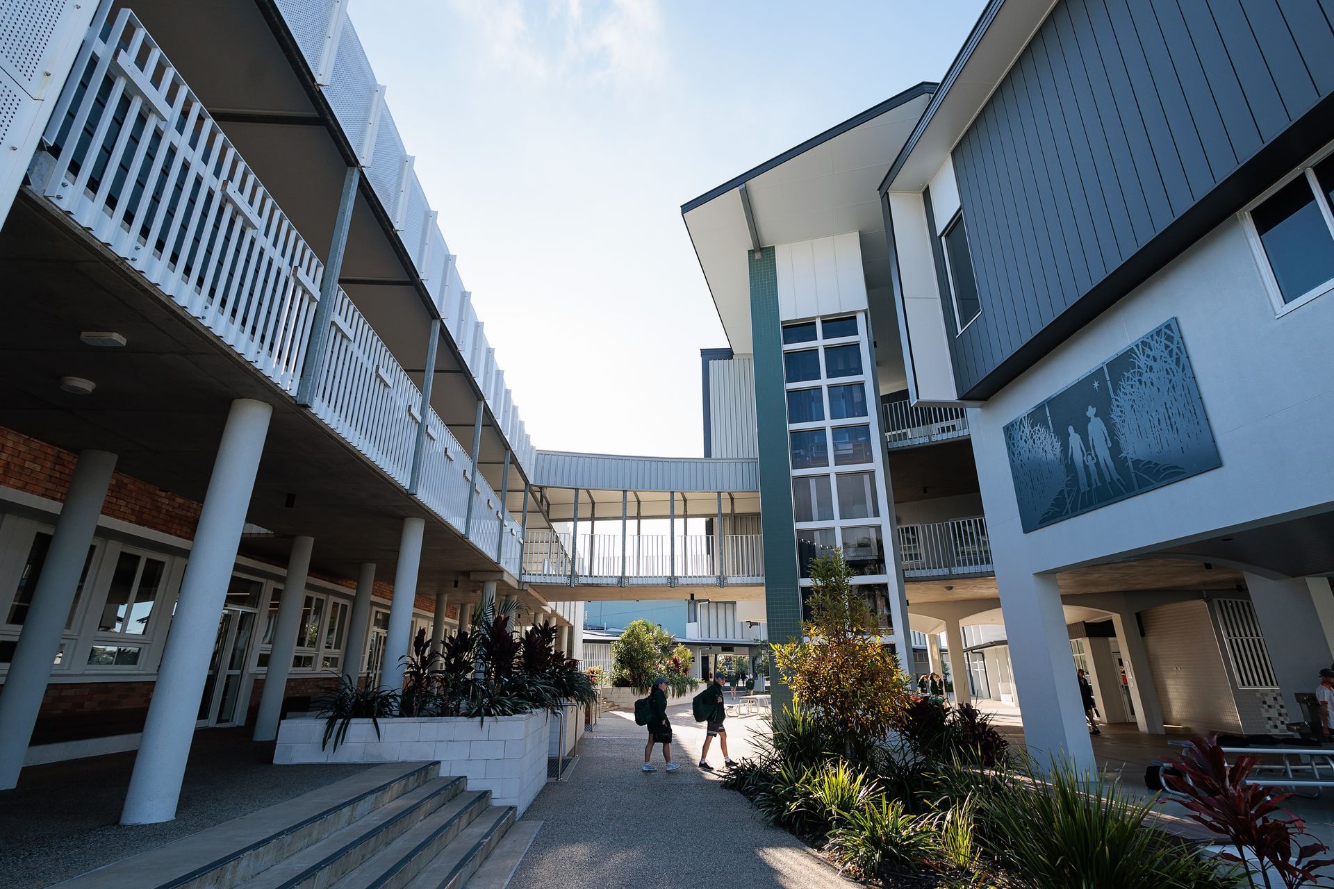 School Exterior, Two-story Buildings Connected by a Walkway — BOLD Architecture + Interior Design In Mackay, QLD