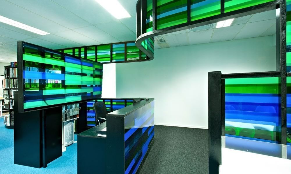 Modern Office Interior with Blue, Green, and Black Color Scheme — BOLD Architecture + Interior Design In Mackay, QLD