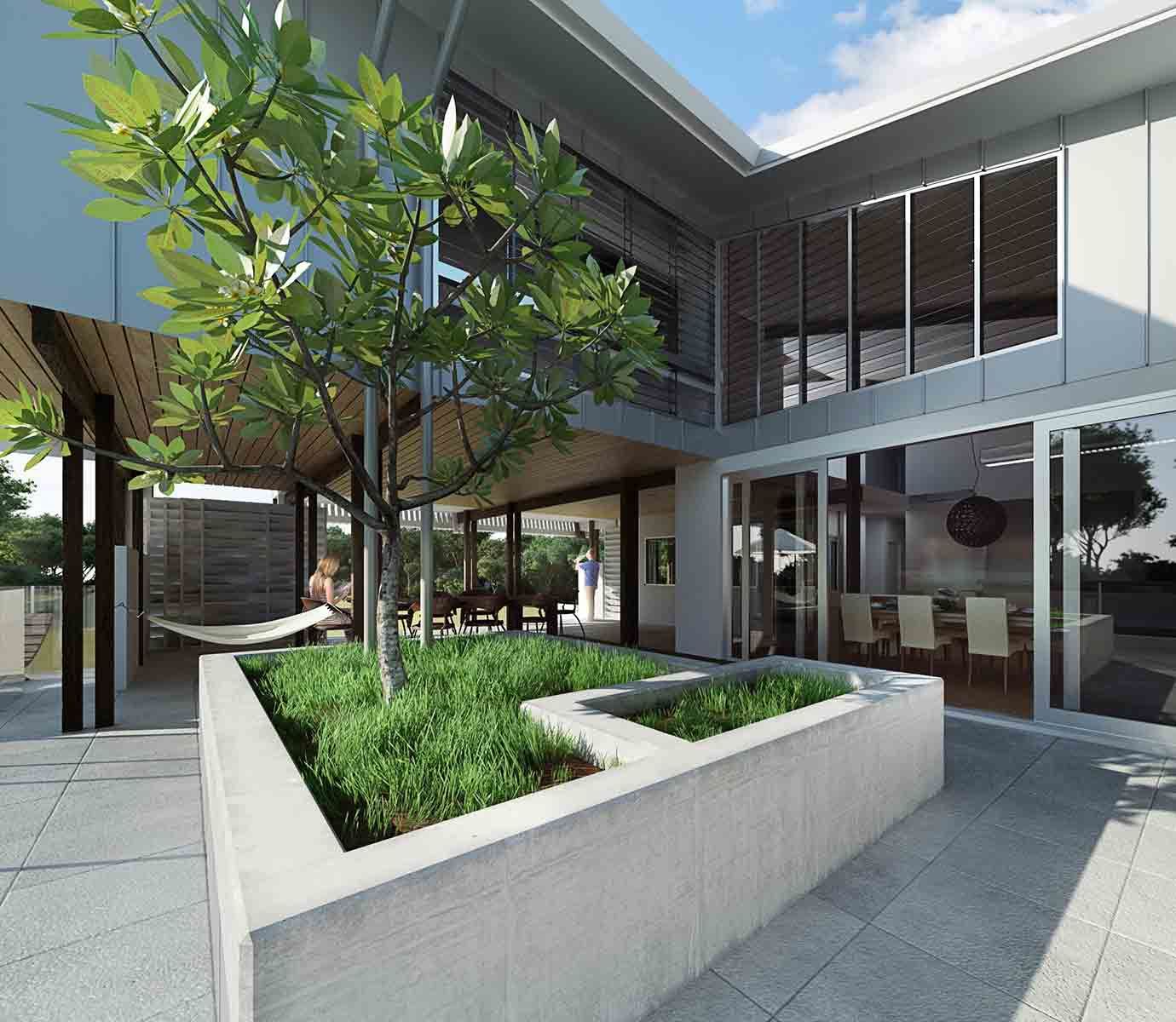 An Artist 's Impression Of A Large House With Lots Of Windows — BOLD Architecture + Interior Design In Mackay, QLD