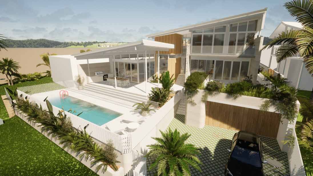 A House With A Pool And A Car Parked In Front Of It — BOLD Architecture + Interior Design In Mackay, QLD