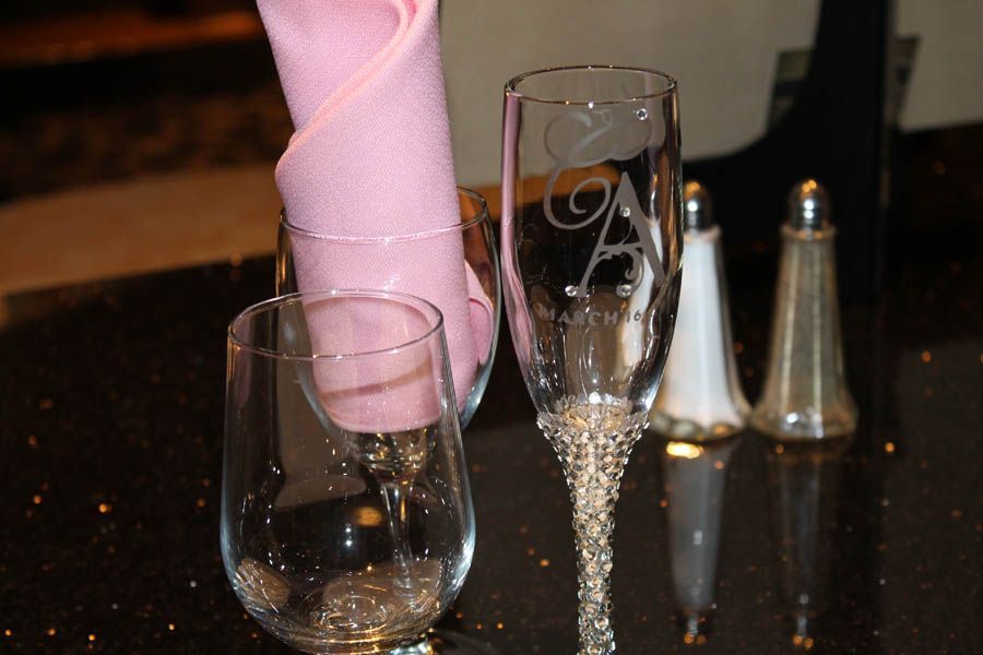 Champagne flute with 