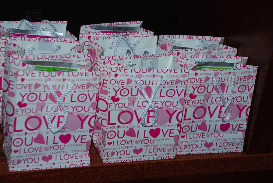 Several gift bags with 