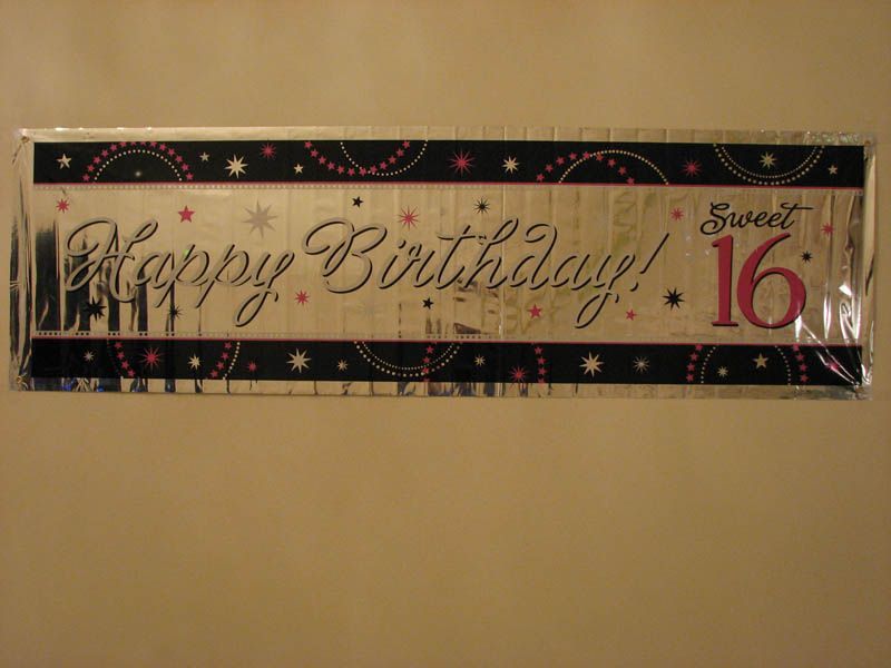 Birthday banner that says 