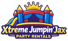 logo for Xtreme Jumpin Jax Party Rentals has a bounce house