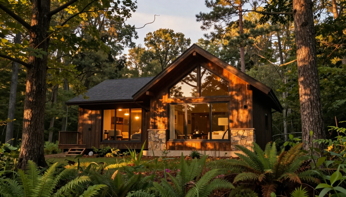Cabin getaway near Stillwater, Oklahoma in a peaceful wooded setting
