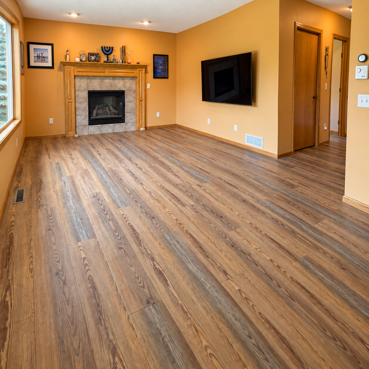 Completed LVP flooring installation in Andover MN