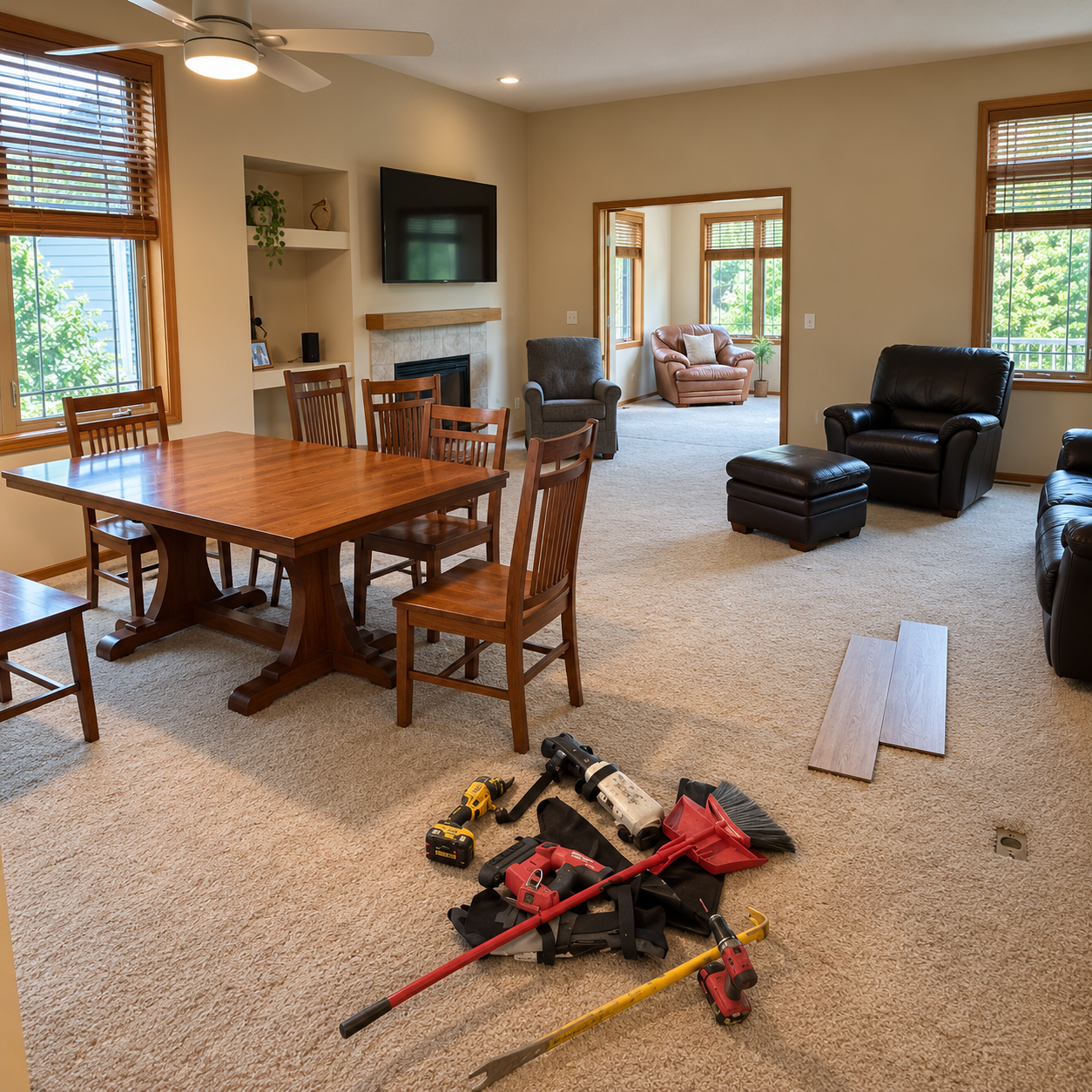 New wood-look laminate flooring installation in Andover MN