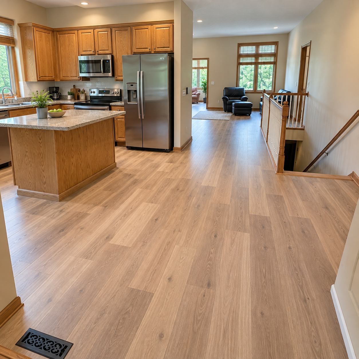 Finished laminate flooring project by Pro Floors Inc in Andover