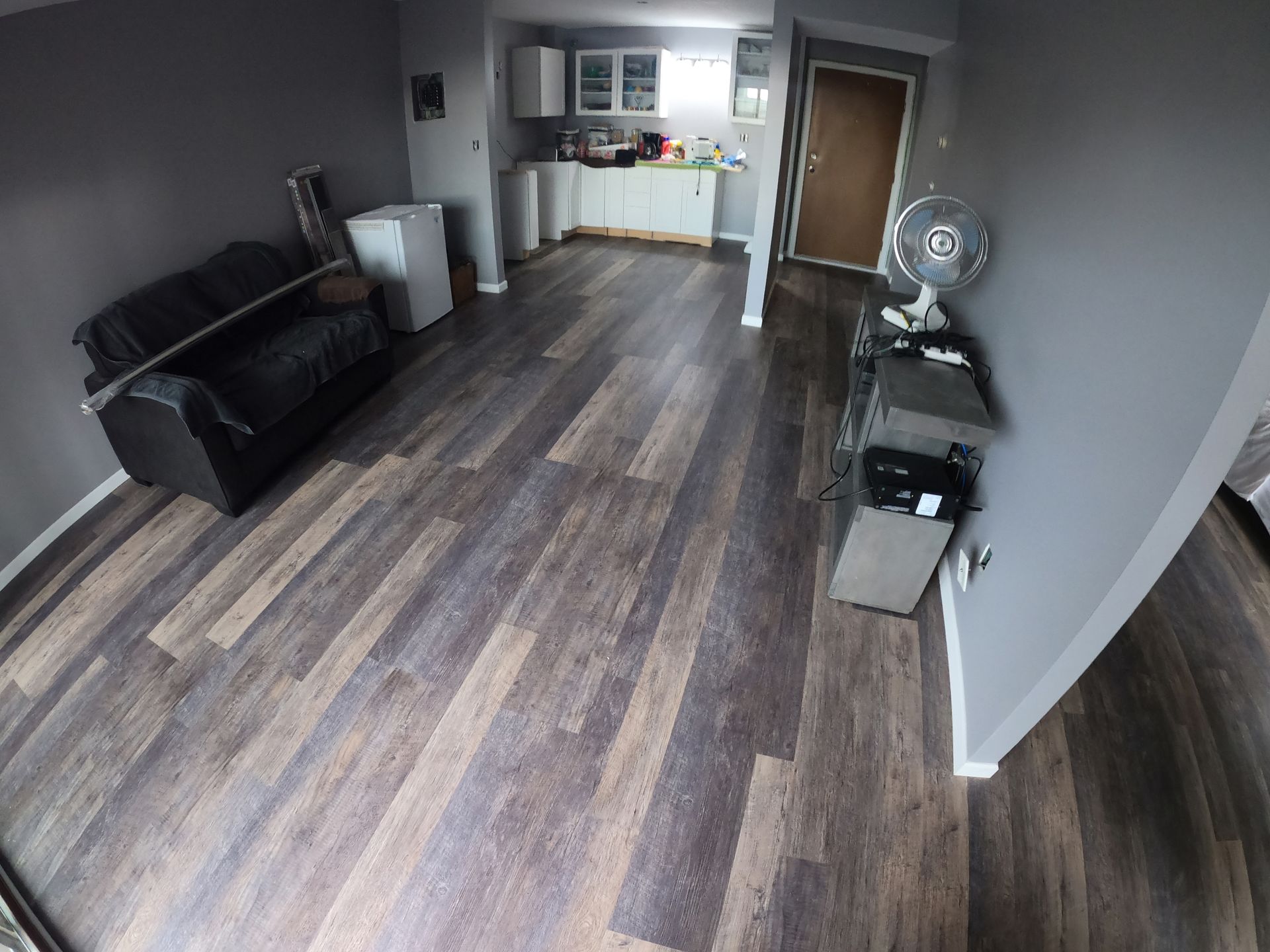 A residential vinyl floor installation done in Blaine, MN