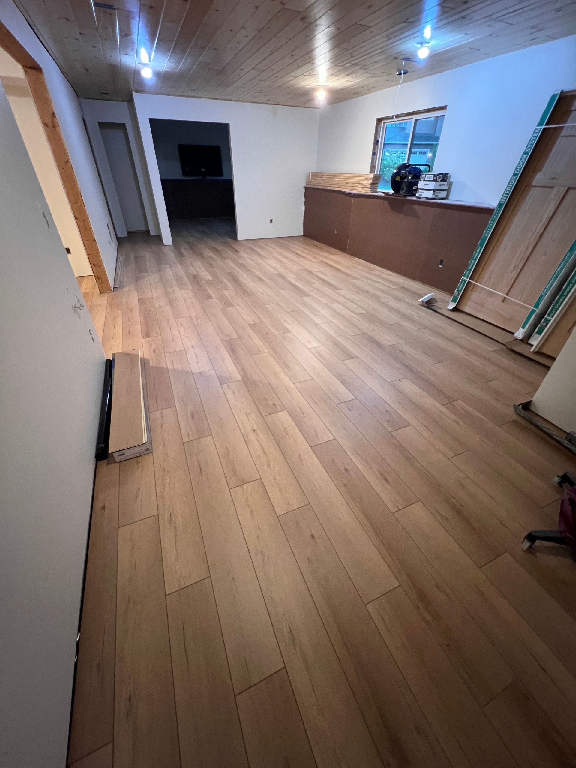 Luxury vinyl plank flooring installation in Saint Francis MN home