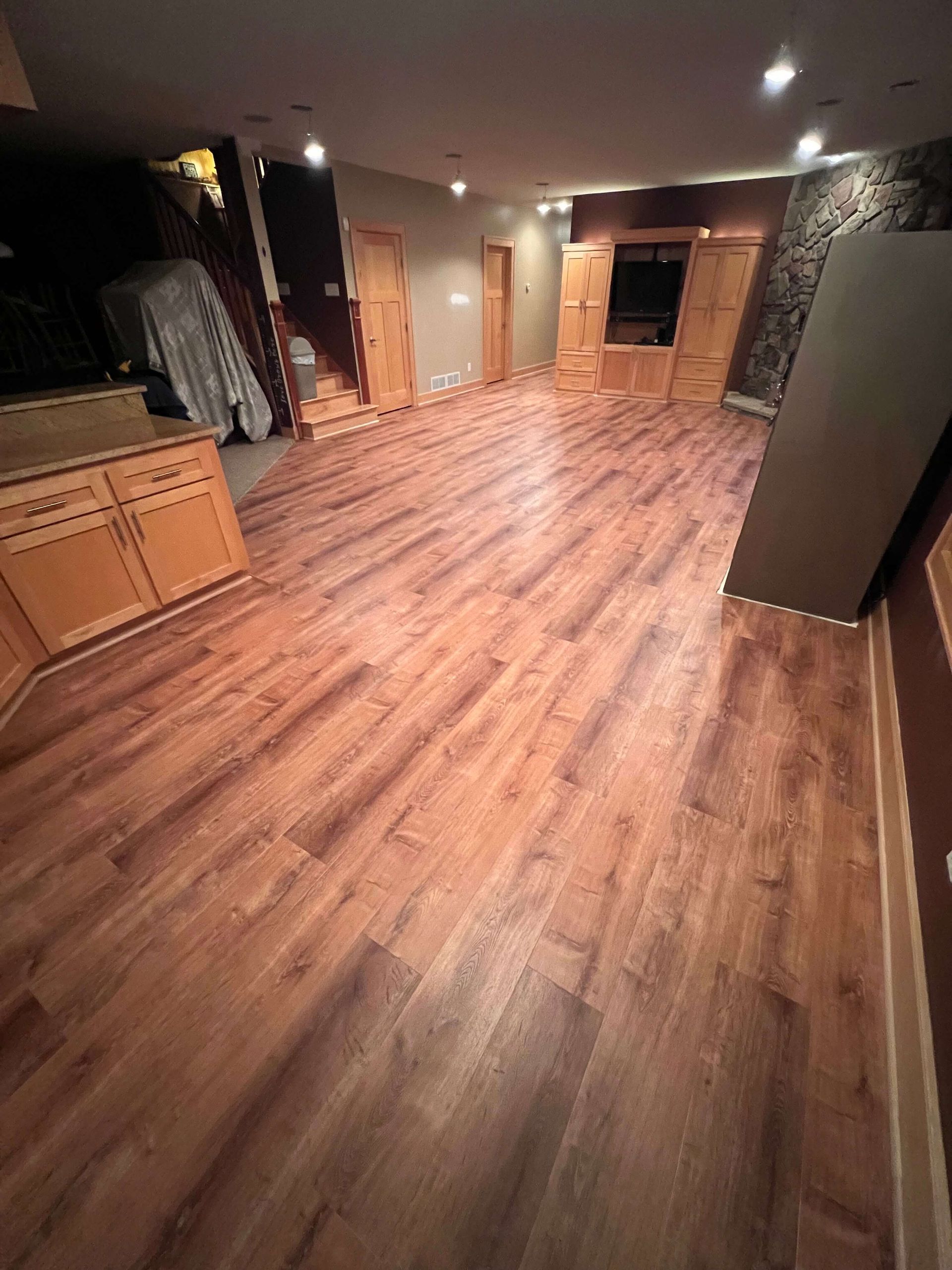 Luxury vinyl plank flooring installation in Maple Grove MN by Pro Floors Inc