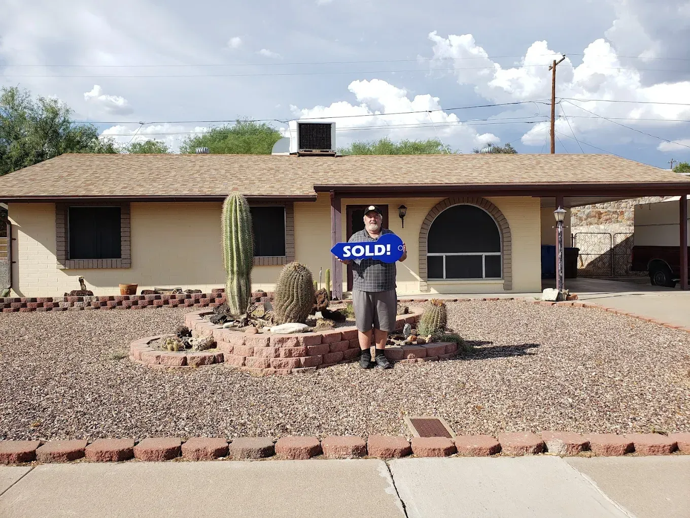 Man happy with his home purchase.