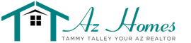 Tammy Tyley Homes logo with teal house icon and stylized text on white background