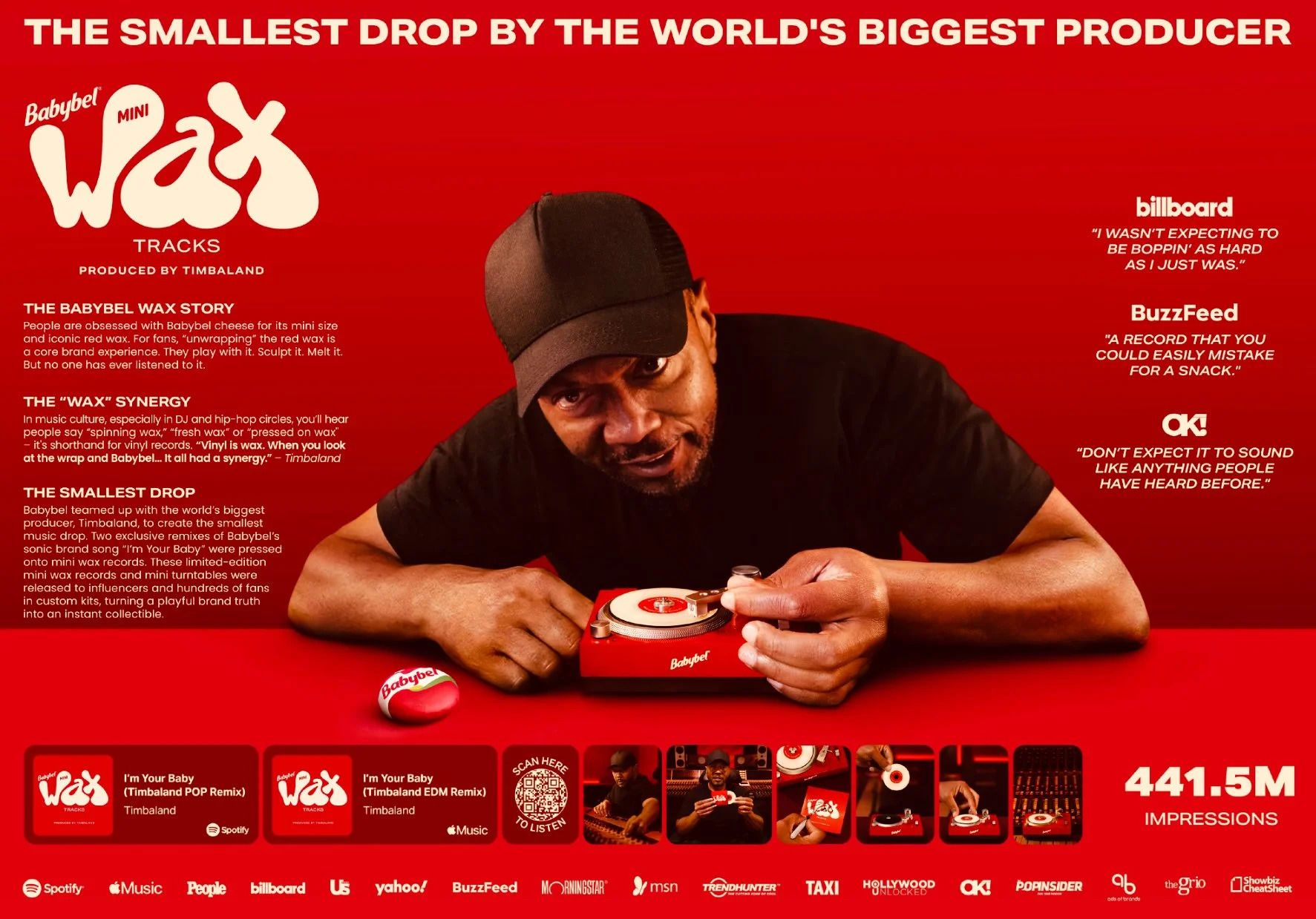 Babybel Wax Tracks campaign featuring Timbaland, photographed by George Kamper for Those 3 Reps