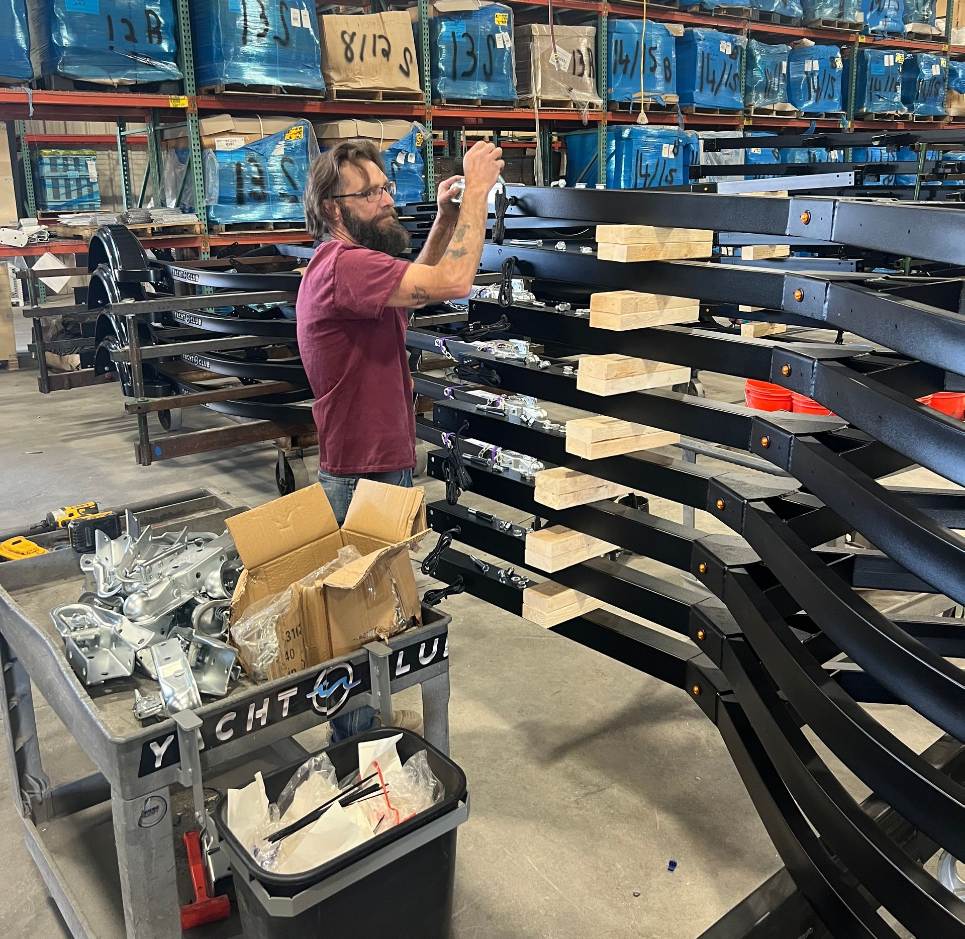 Stacking Yacht Club Trailers for Transport