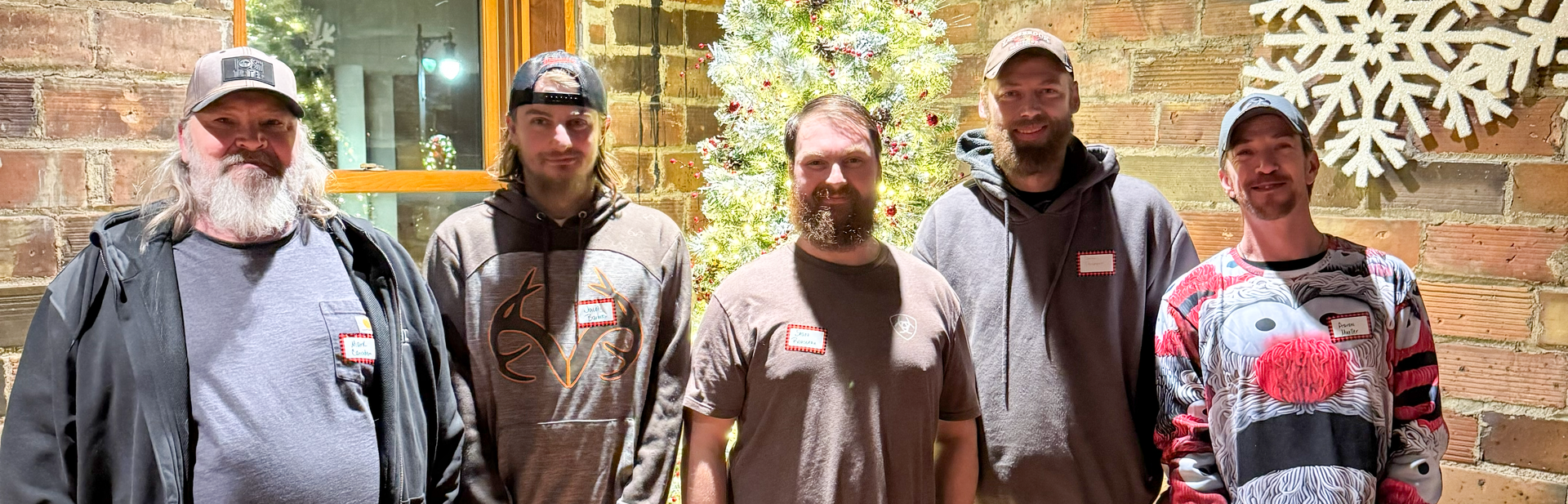 Employees at christmas party