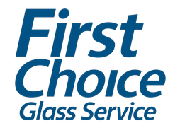 First Choice Glass Service logo in blue, white background.