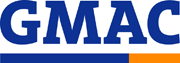 GMAC logo in bold blue letters, with a blue and orange bar beneath the letters.