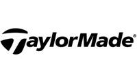 TaylorMade logo: black golf club head graphic next to the brand name in a black, sans-serif font.