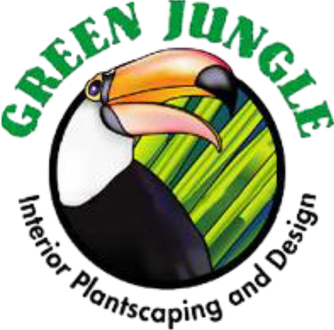 Green Jungle logo: Toucan with large beak, surrounded by text, green and white accents.