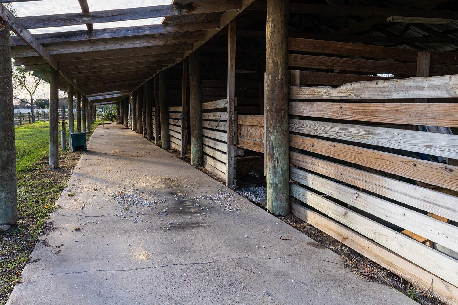 Concrete floor of a agricultural property