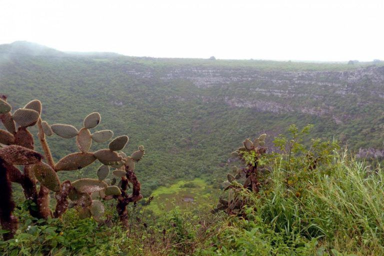Cerro Mesa in Galapagos with more cloud cover